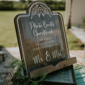 Wooden photobooth sign