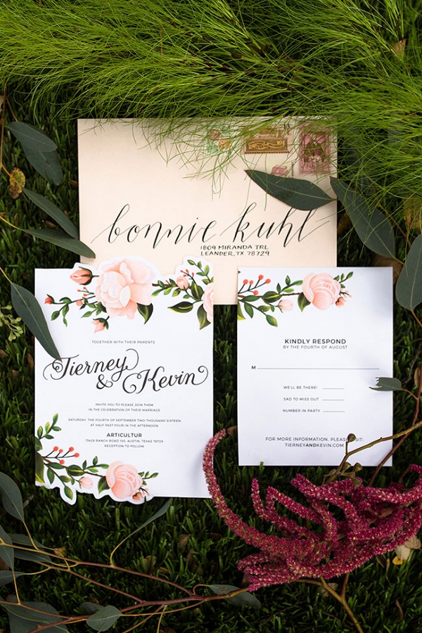 Floral Wedding Invitations With Real Flower Detailing Twin Lens Weddings