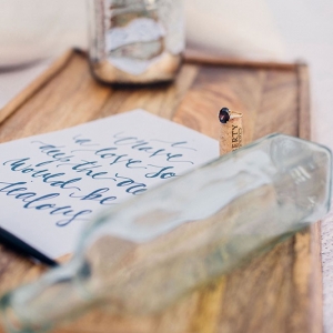 Handwritten Calligraphy Featured On Wood Serving Tray