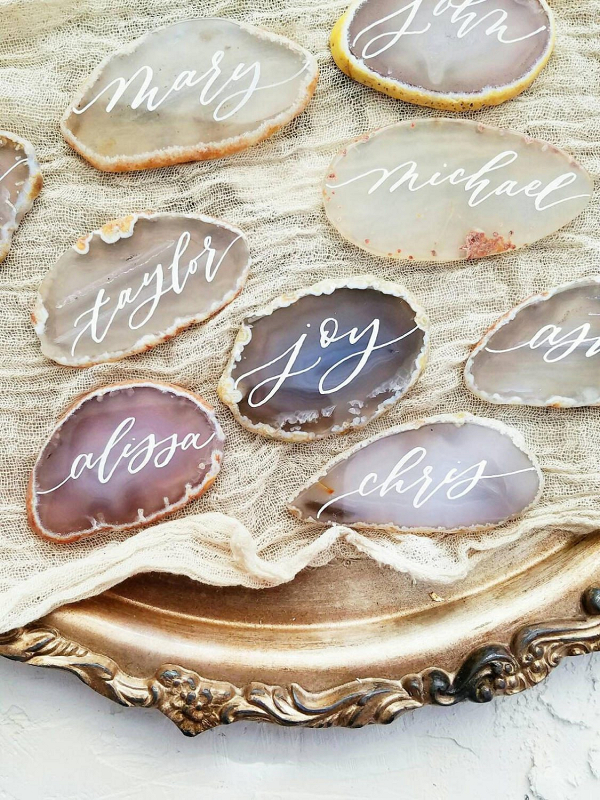 Agate Slice Place Cards