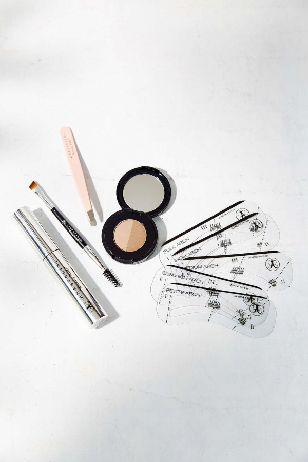 Five-piece brow kit for shaping, taming, and filling