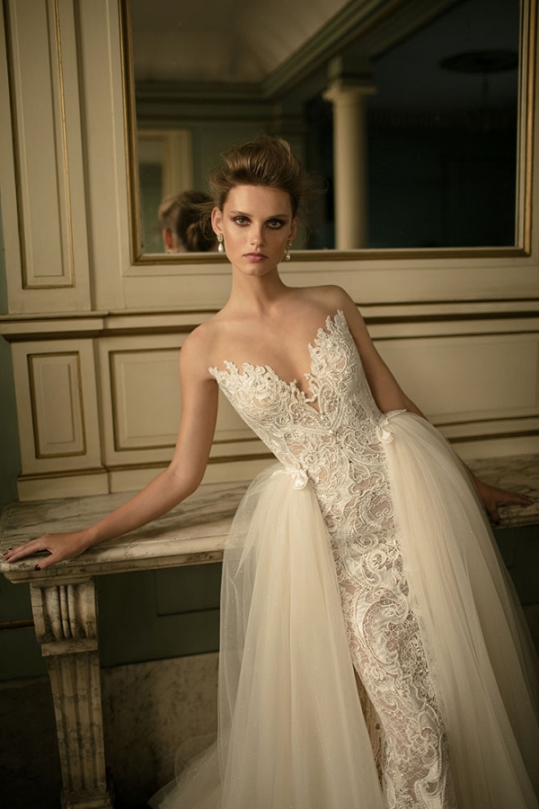 Beaded lace and tulle ball gown