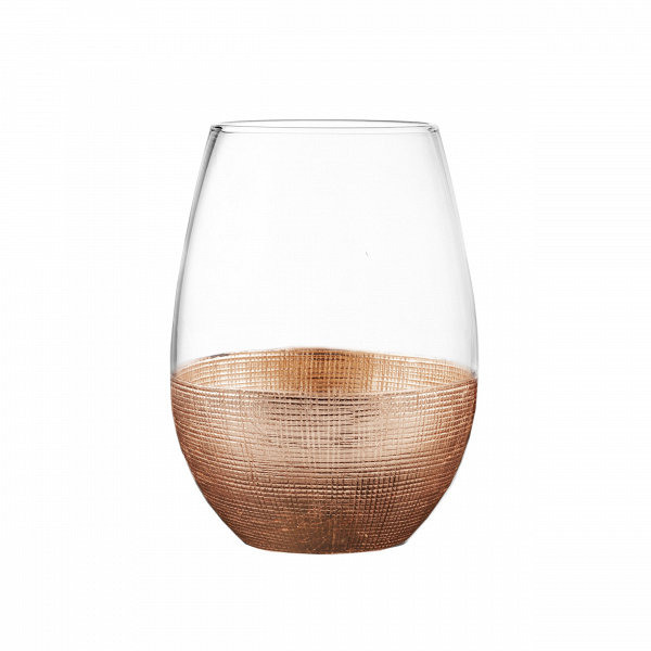 Crosshatched metallic wine glass