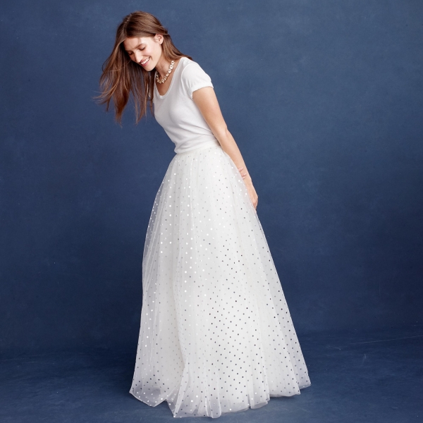 Tulle bridal skirt with metallic dots