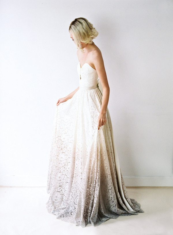 Dip-dyed lace wedding dress