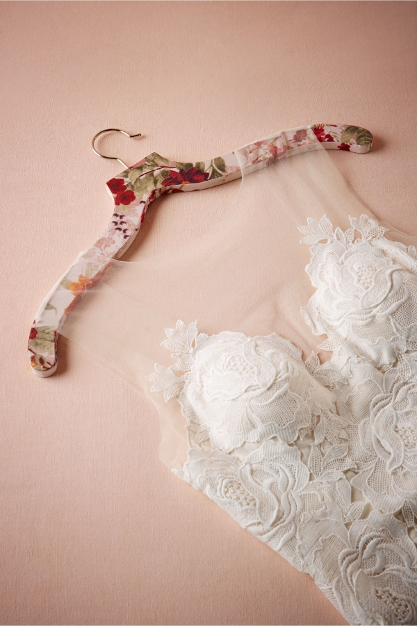 Romantic floral hanger for a wedding dress or bridesmaid dress