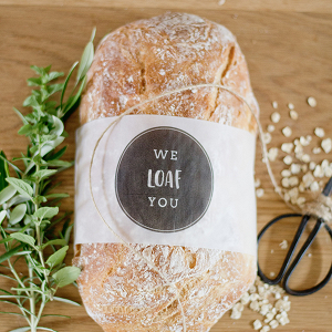 Free "We Loaf You" bread sleeve printables