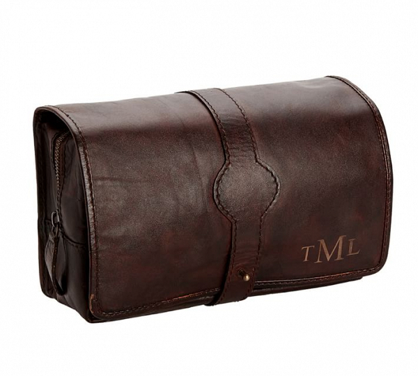 Hanging Leather Toiletry Case