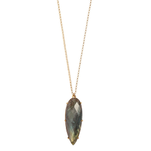 Labradorite and gold prism necklace