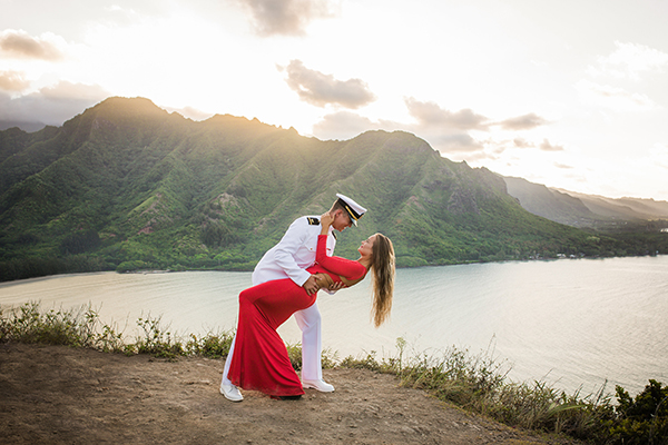 A mountaintop engagement session in Hawaii