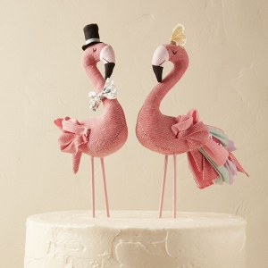 Cotton Flamingo Cake Topper