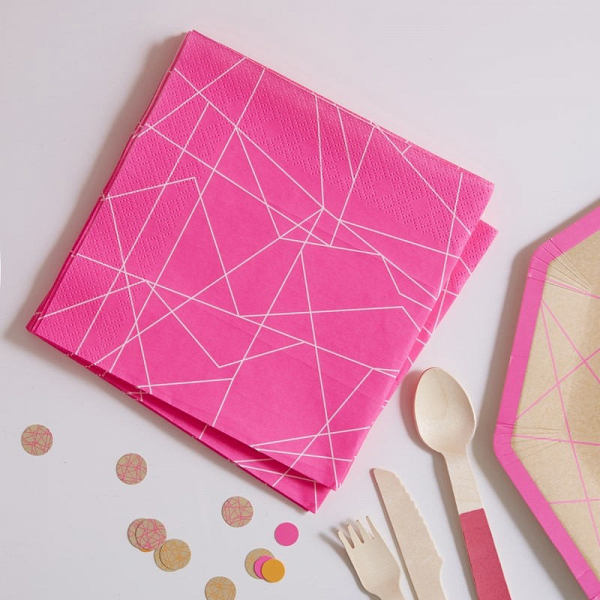 Neon-Pink Party Napkins