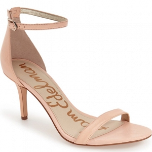 Nude ankle strap sandals