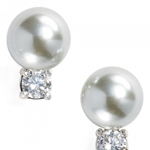 Faux pearl stud earrings