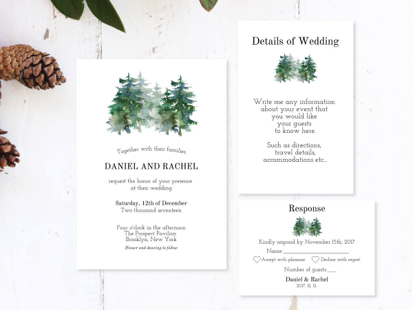 Winter Wedding Invitation Printable