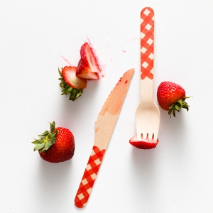 Red Gingham Party Utensils