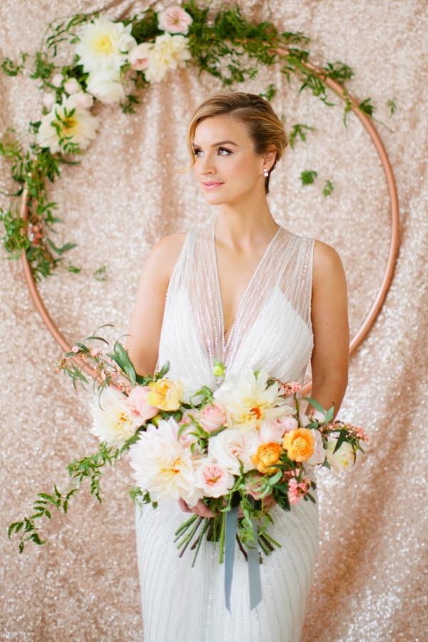 A rose-gold and mint wedding shoot in New York City