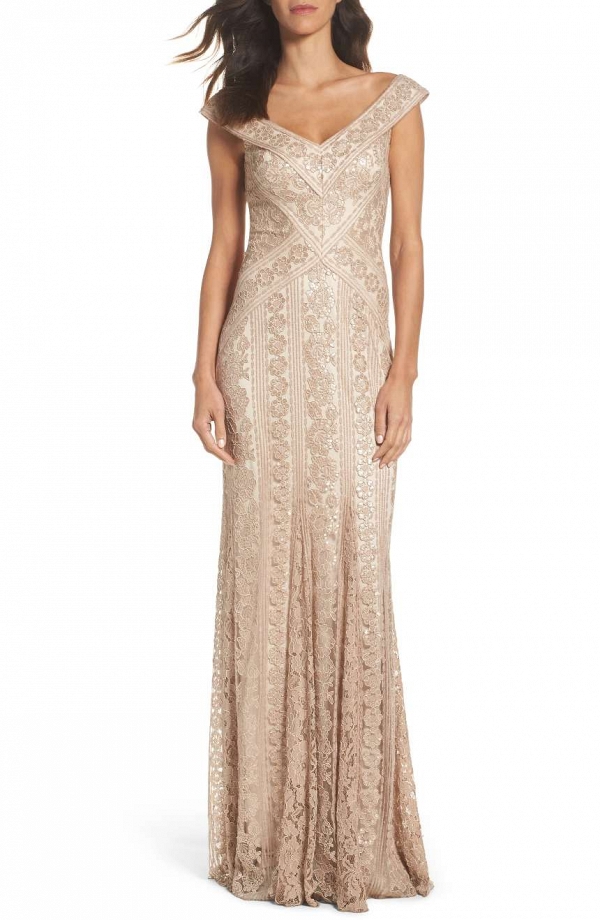 Sequined mother of the bride gown