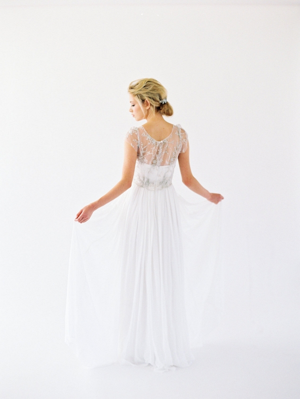 Silk-chiffon gown with a beaded lace overlay