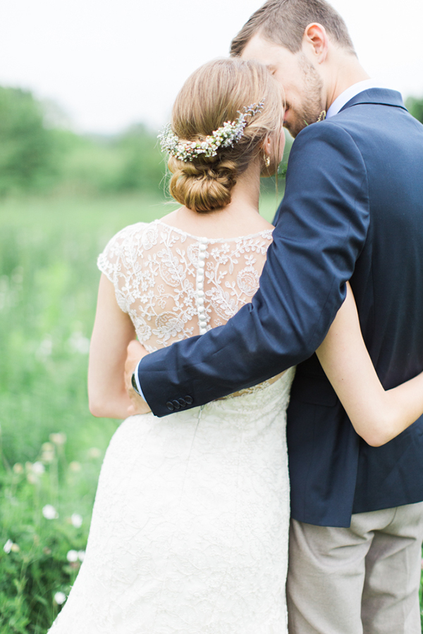 Beautiful wedding portrait from a rustic spring wedding in Wisconsin