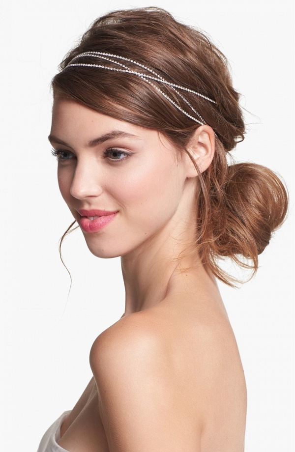 A delicate bohemian-inspired crystal head wrap