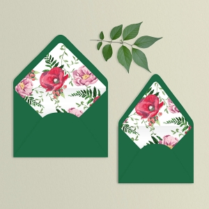 Watercolor floral envelope liners
