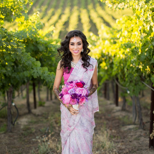 Indian bride in vineyard