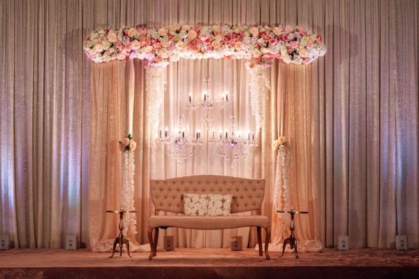 Glam pink wedding reception