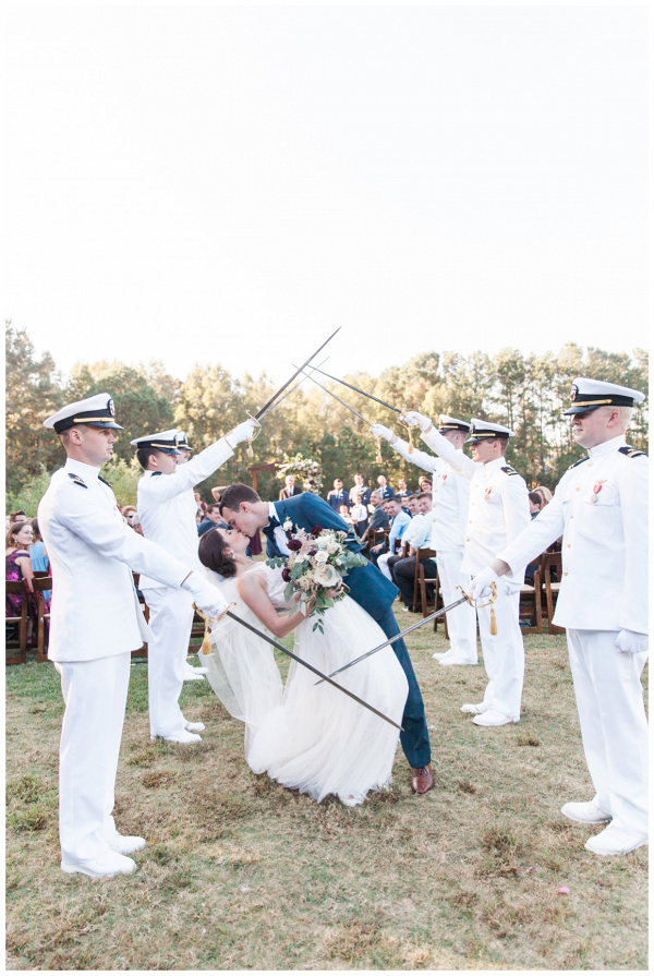 Military wedding sword arch