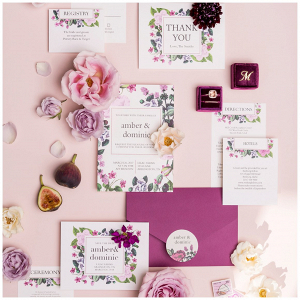 Floral invitation suite