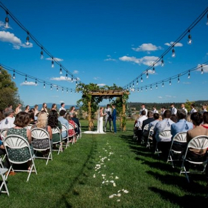 Rustic outdoor wedding ceremony
