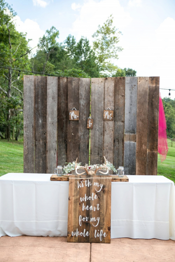 Rustic wedding sweetheart table