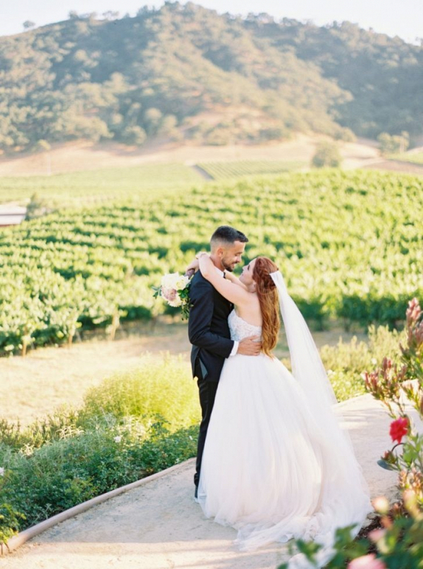 Winery wedding portrait