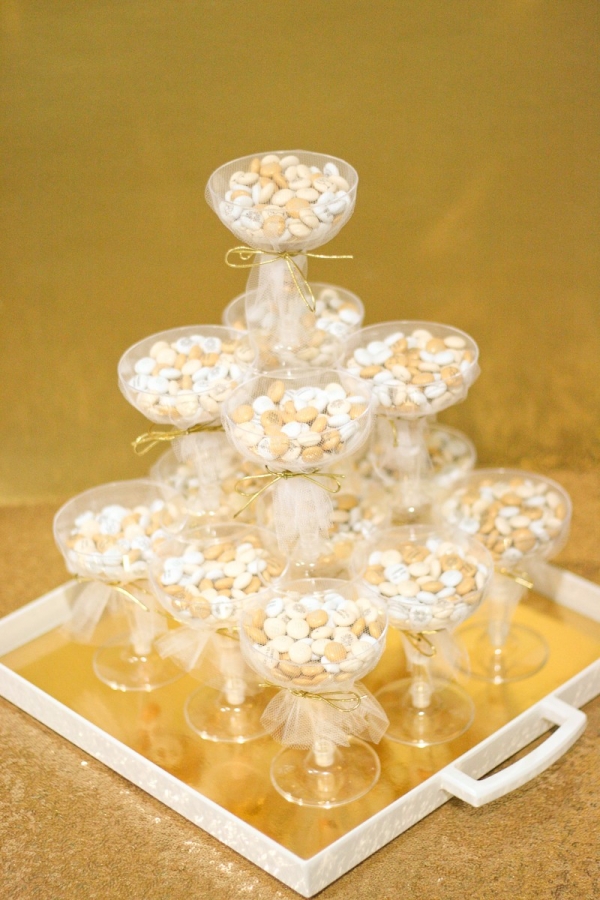 M&M's Champagne Glass Wedding Favors