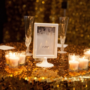 Sequin backdrop and tablecloth
