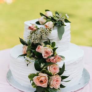 Small white wedding cake