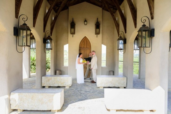Intimate chapel wedding ceremony