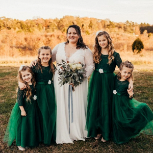 Long sleeve lace and tulle flower girl dresses
