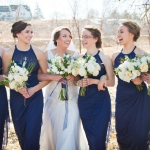 Navy Bridesmaids | Pie Themed Wedding | Photo by Eric Vest Photography