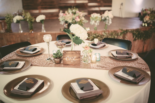 Neutral hued reception table