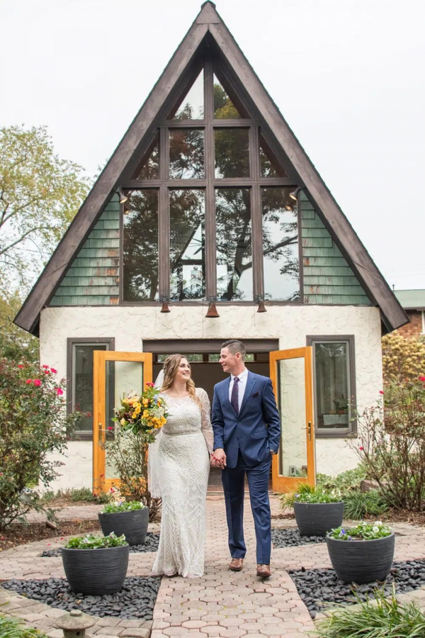 Tiny Chapel Wedding with Vibrant Fall Colors