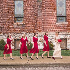 Red bridesmaids
