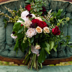 Red and White Wedding Bouquet
