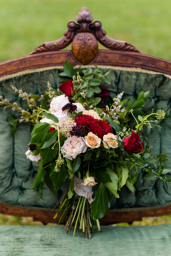 Red and White Wedding Bouquet