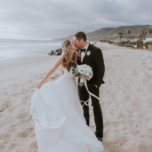 Bride and Groom Portrait on the Beach