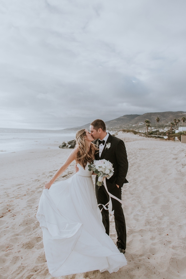 Bride and Groom Portrait on the Beach