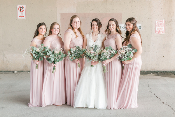 Blush Lace Bridesmaid Dresses