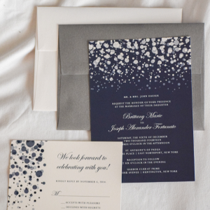 Silver and Navy Wedding Invitation Suite