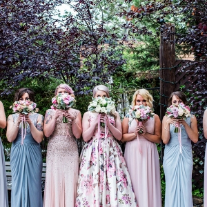 Bridal Party Holding Bouquets
