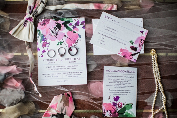 Floral Print Wedding Invitation Suite